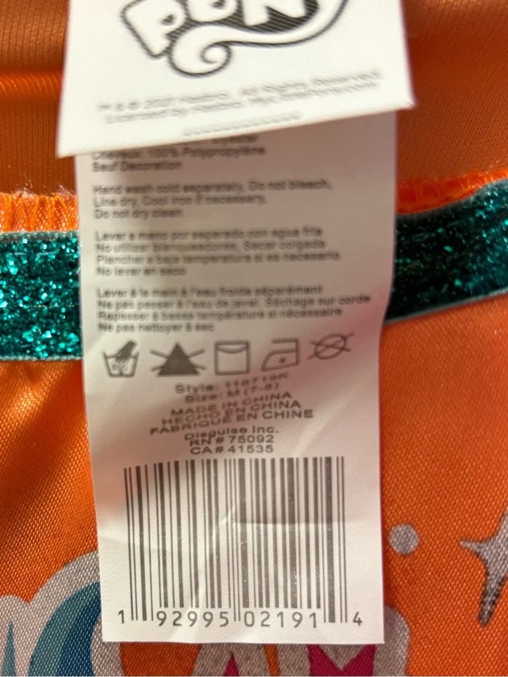 My Little Pony Orange & Pink Dress with Teal Accents